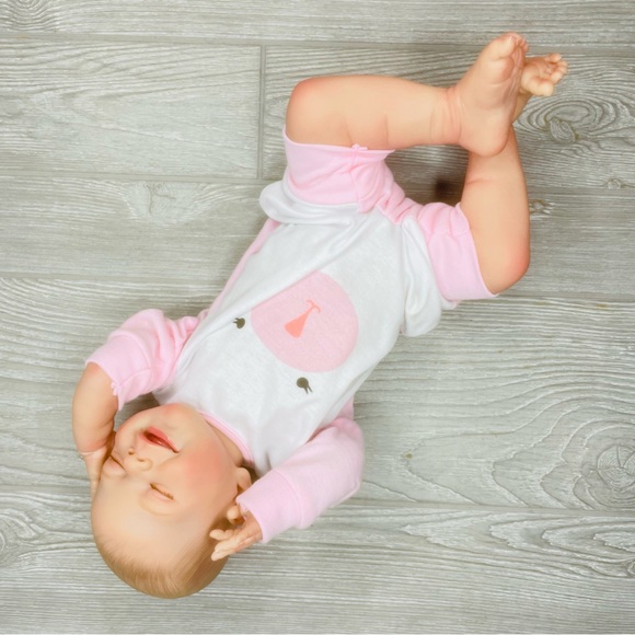 Sleeping smiling realistic baby doll play toy hard body with lovable limbs 22” - Picture 12 of 16